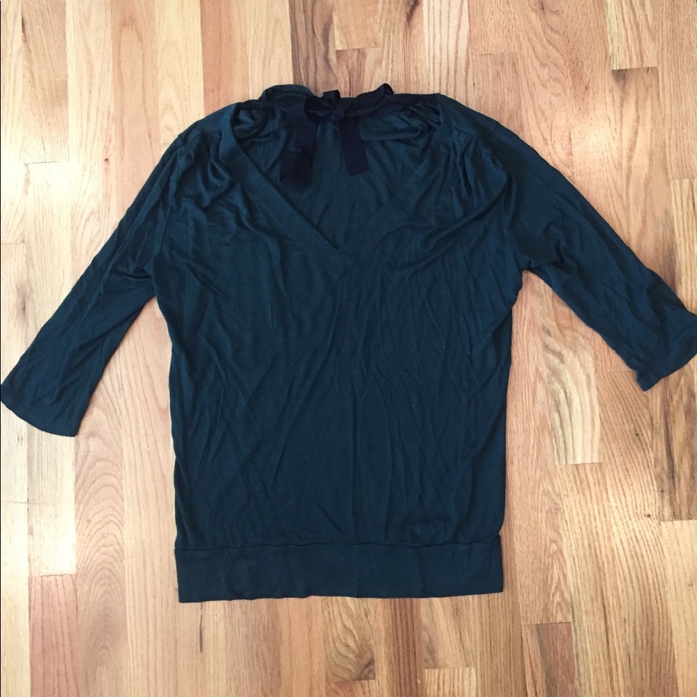 ANTHROPOLOGIE postmark XS top shirt green drape