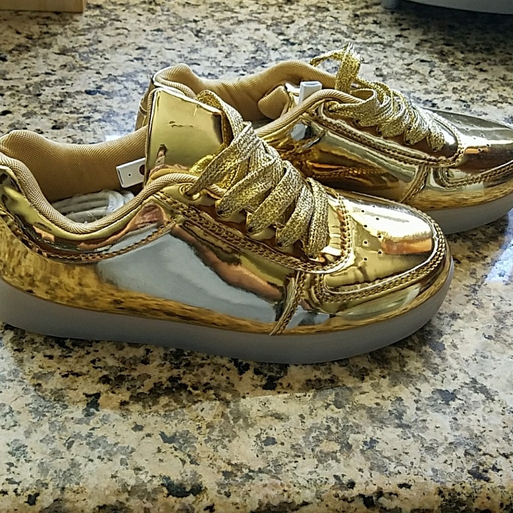 Gold light up shoes