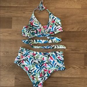 Brand new high waisted two piece bathing suit