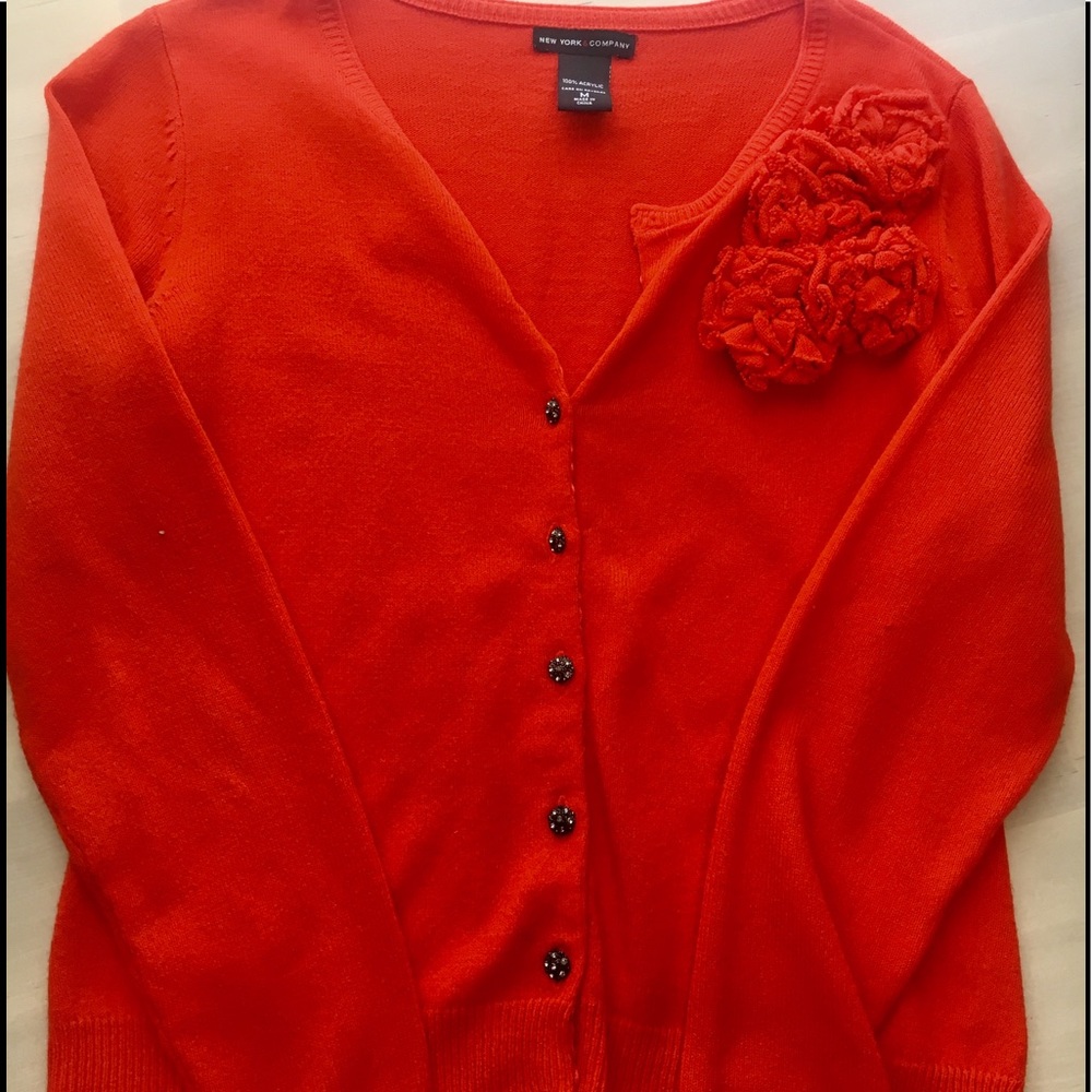 NY&CO Orange Bedazzled Sweater