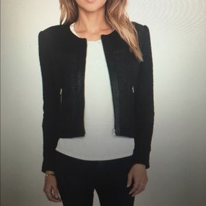 Rebecca Taylor Twill Combo Black and Black Jacket