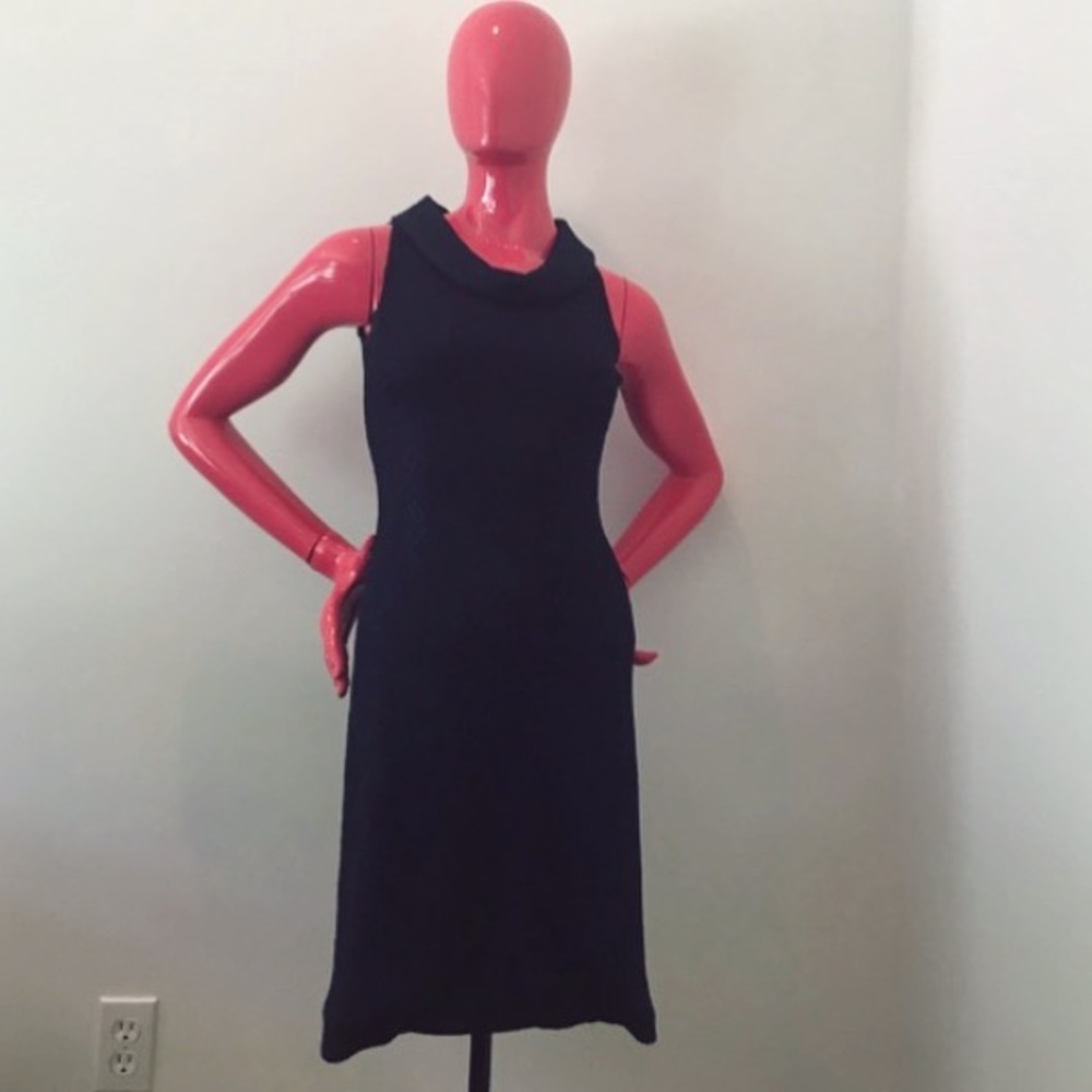 Woven Navy Blue Formal Dress Size 4