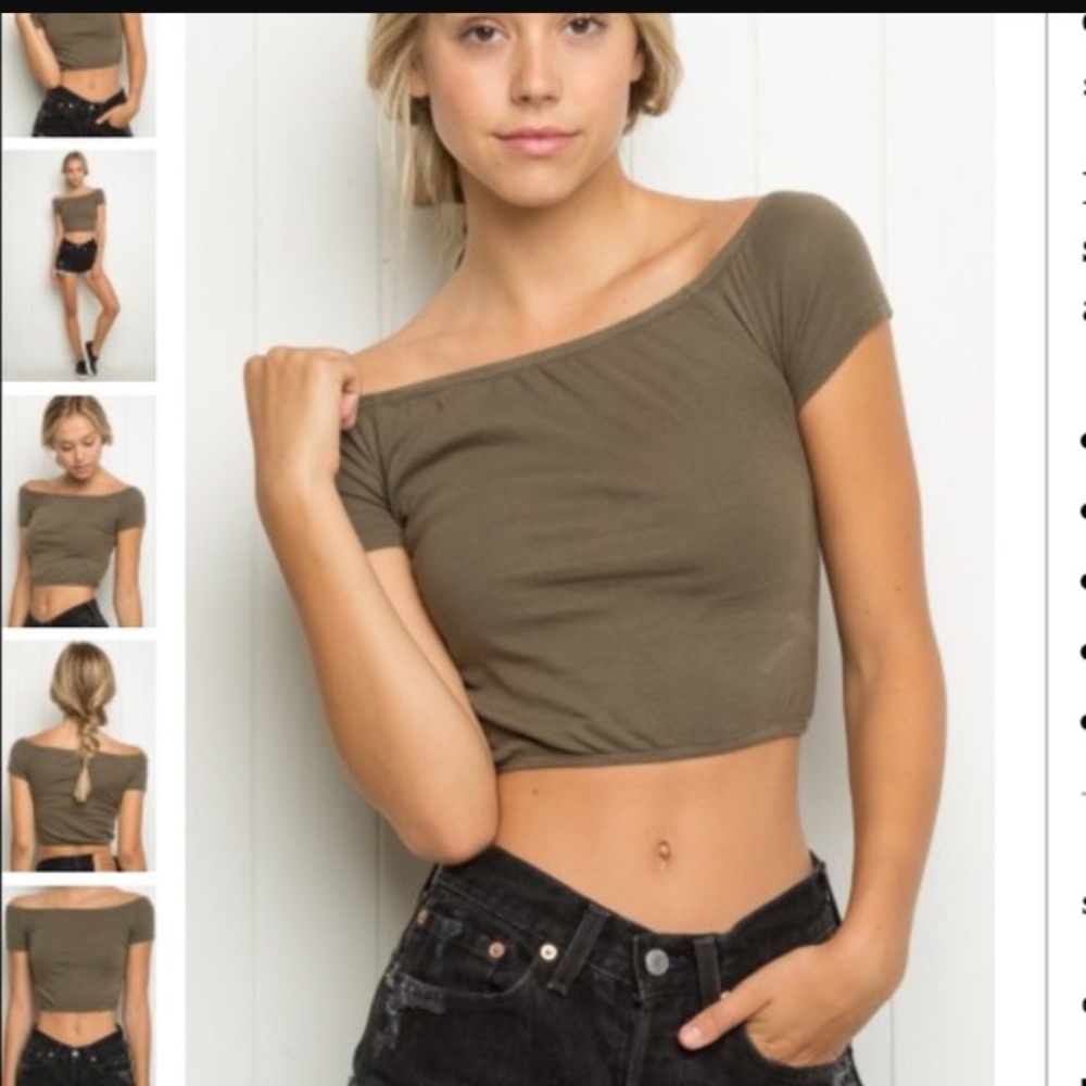 BNWOT brandy Melville green off the shoulder