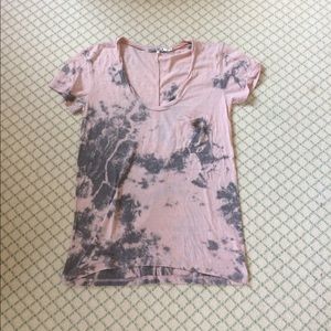 Pink and black tie dye tee