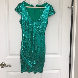 Aqua sequin dress