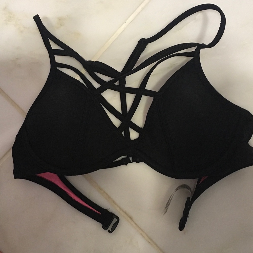 PINK brand black bikini top