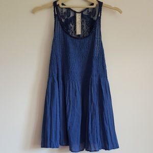 Free People Longer Top with Lace Detail