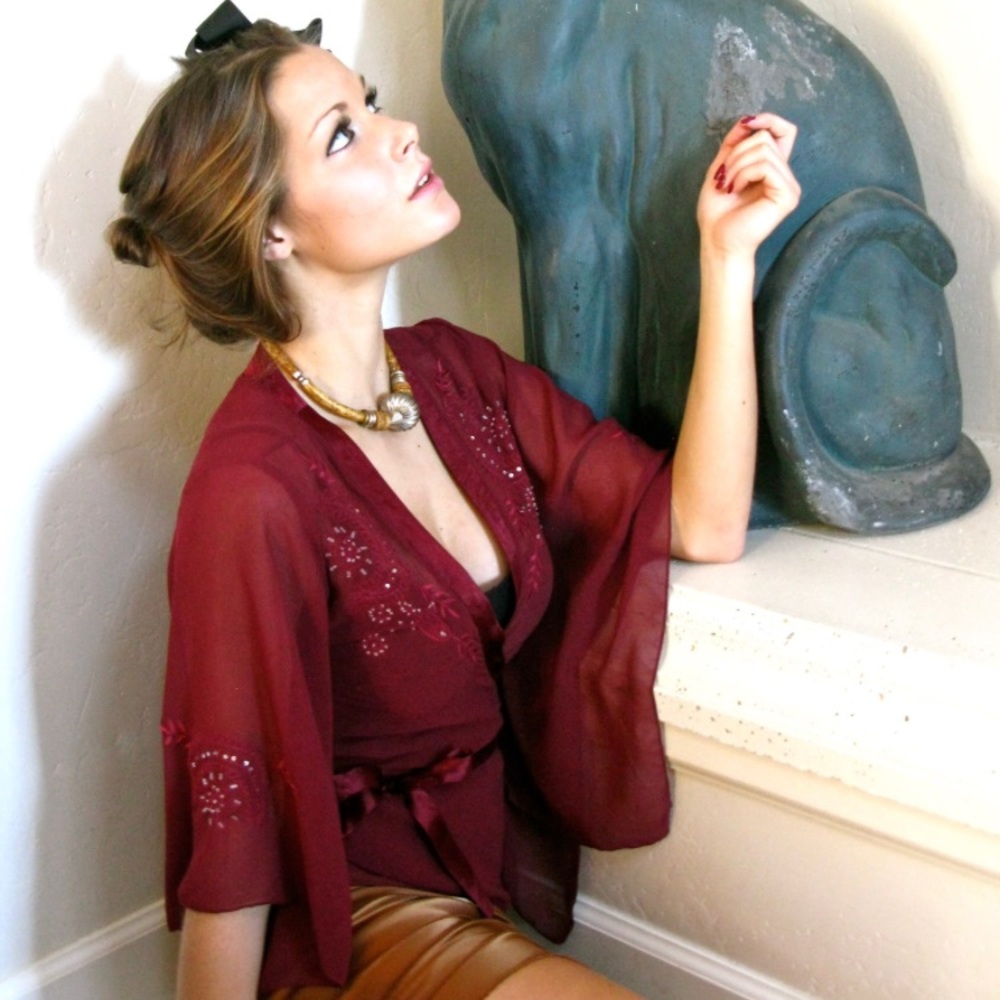 Magazine Maroon chiffon wrap