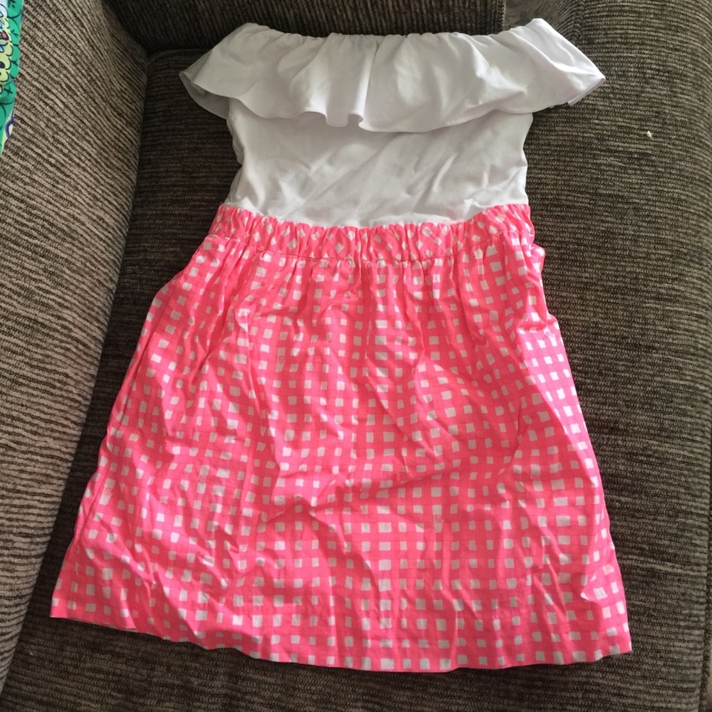 Lilly pulitzer strapless gingham dress
