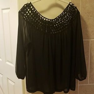 Black sheer top. So cute!