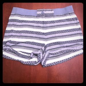 Gray and White LOFT Soft Striped shorts