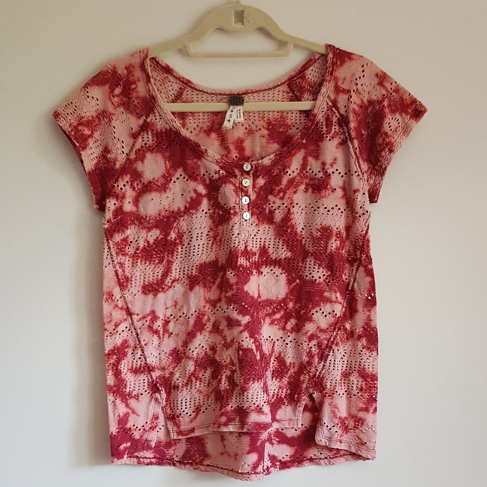 Free People Multi-Colored Top with Cut-Outs