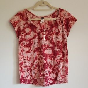 Free People Multi-Colored Top with Cut-Outs