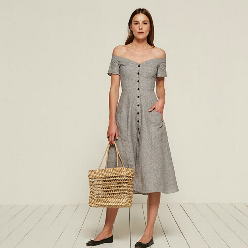 ISO Reformation Mariposa Dress in Finch Grey