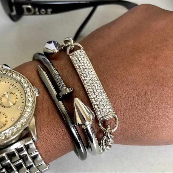 •Nailed It• Hinged Bracelet (Gun Metal Edition) - Picture 2 of 4