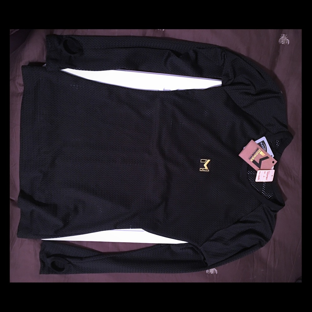 Black Long Sleeve Mesh Mowaa fitness shirt
