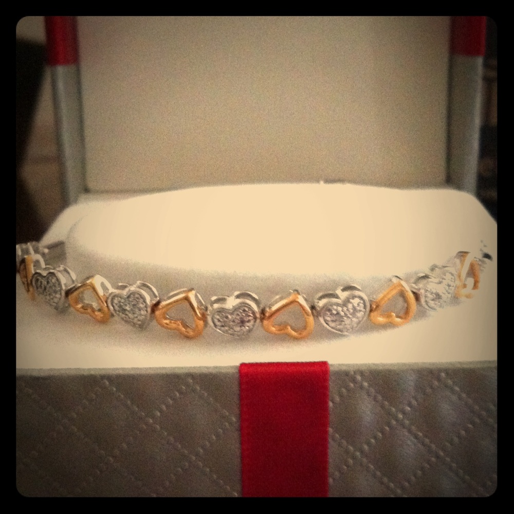 Sterling silver 14k gold bracelet
