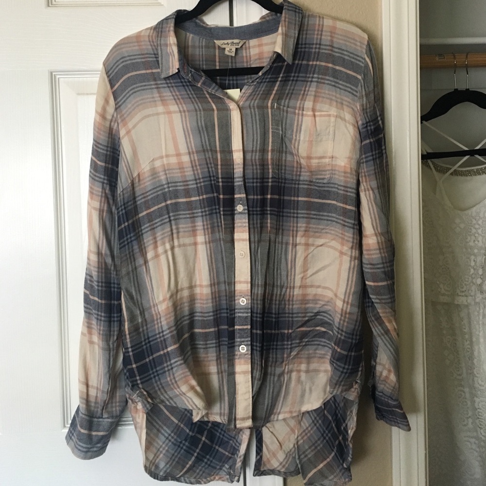 Blue & Pink lucky Brand Plaid Shirt