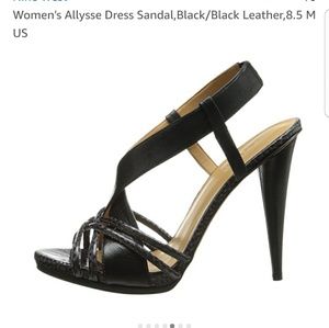 Nine West Allysse Black Leather Sandal Open Toe