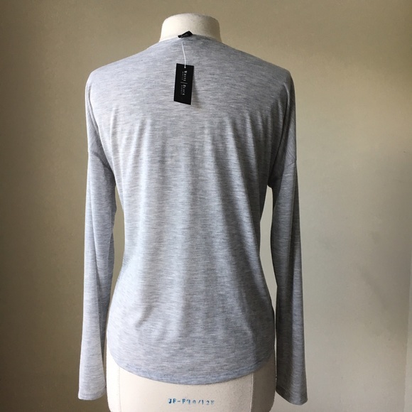Long sleeve crossover gray coverup - Picture 3 of 3