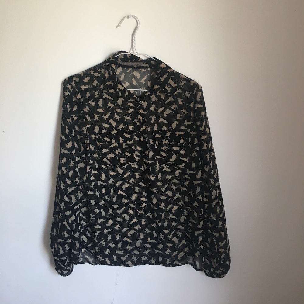 Dope Zara Cat Print Translucent Top