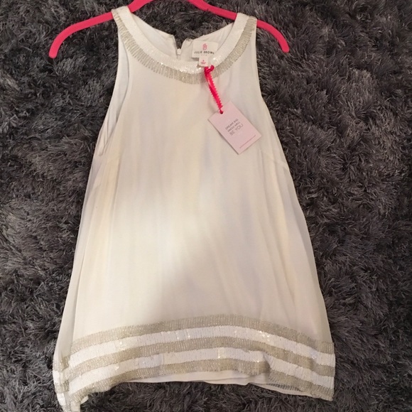Julie Brown NYC Tops - White beaded top from NYC