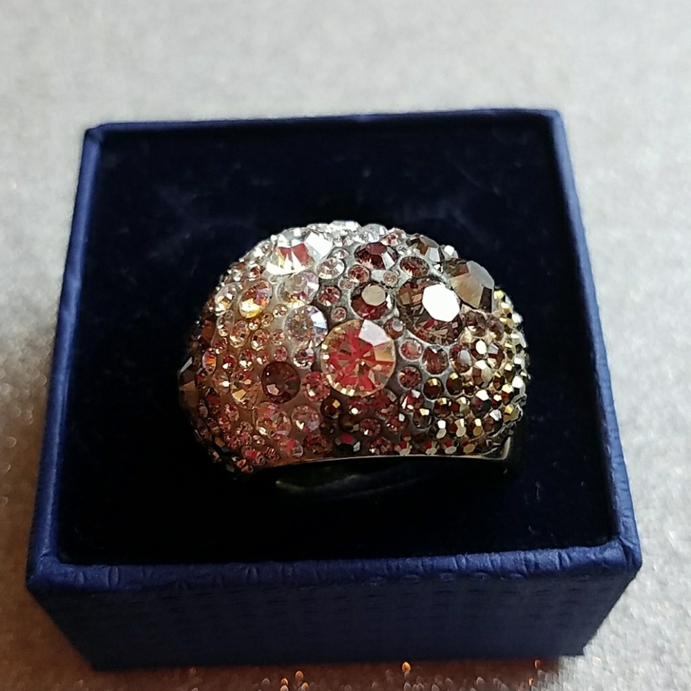 Chocolate gold swarovski ring