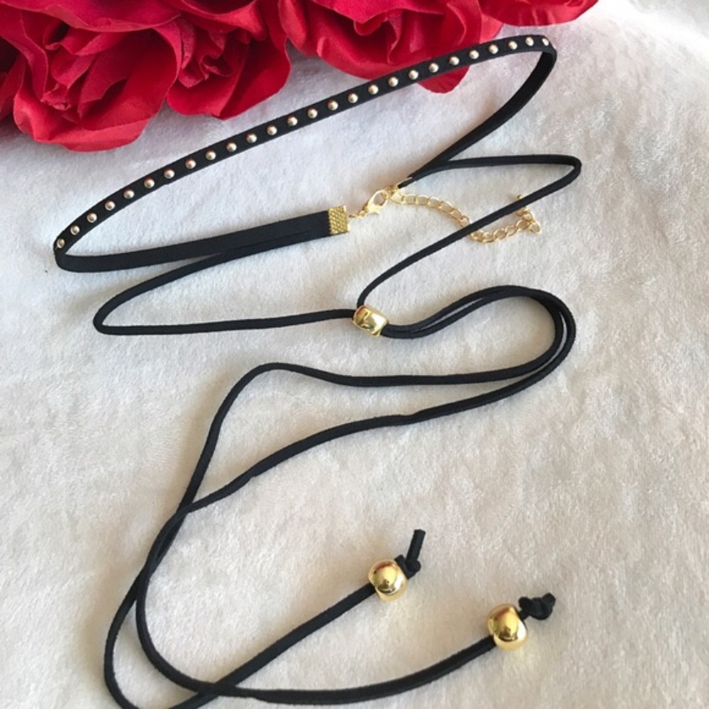 New! Studded Skinny Tie Choker 🖤✨