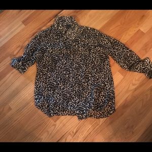 Victoria Secret sheer leopard button up