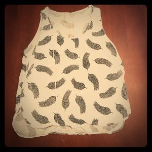 H&M Almost Crop Top with Feather Print