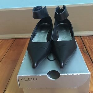 Black ALDO Kitten Heel with Ankle Strap