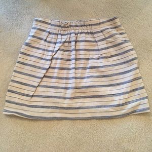 Worn once! JCrew Blue Striped Skirt!