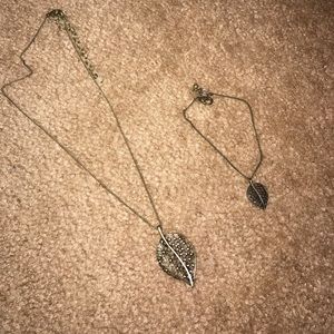 Leaf necklace&bracelet