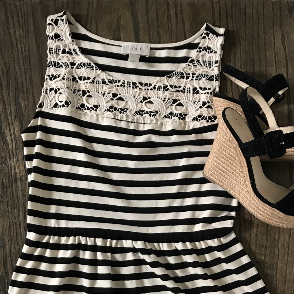 Stylish Ann Taylor Loft stripped summer dress