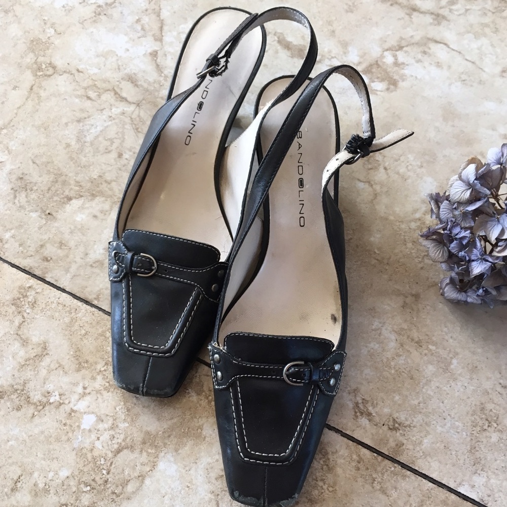 Bandolino Leather Black Pumps used Office Shoes