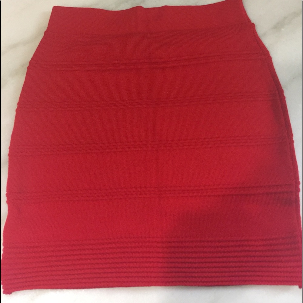 Red mini skirt