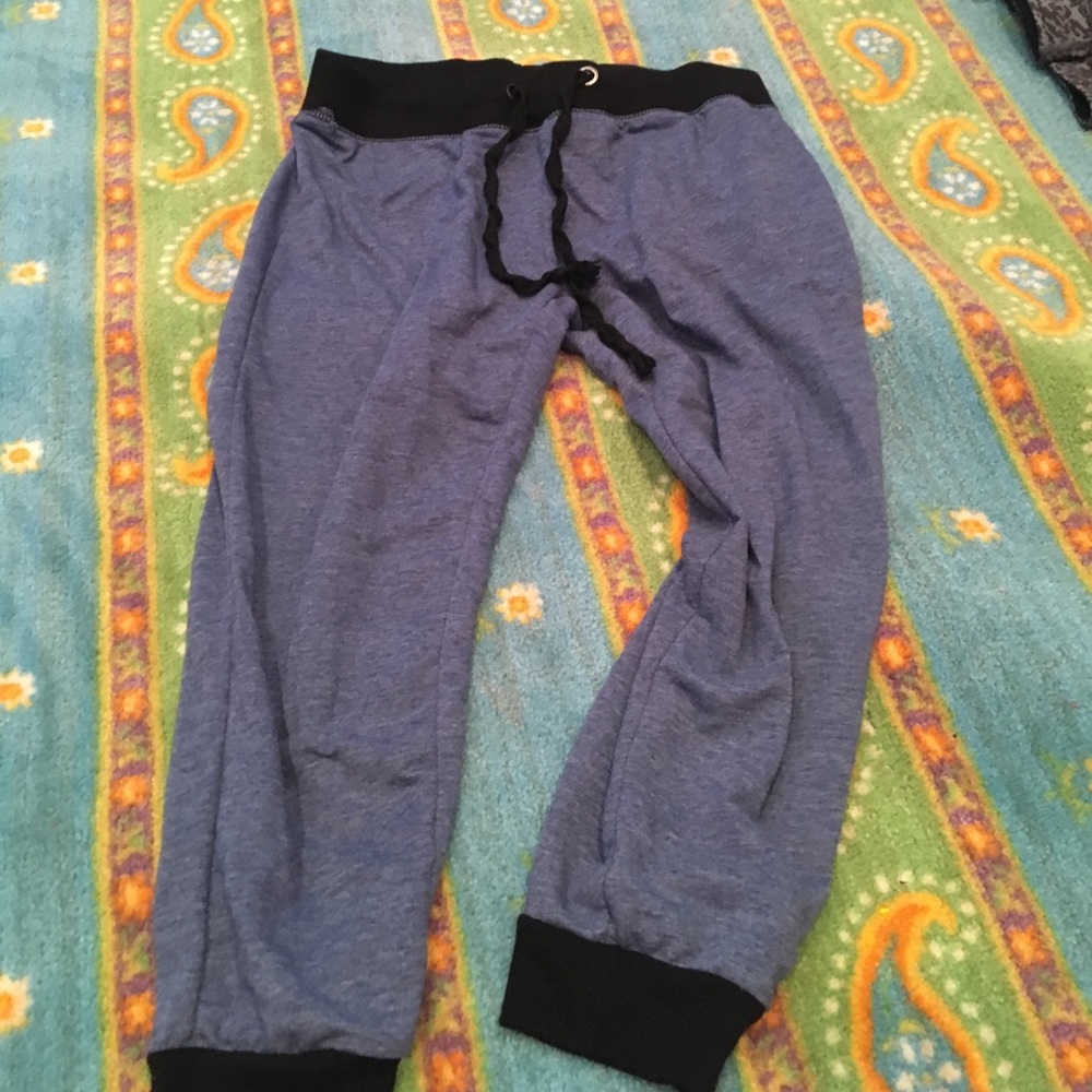 Blue and Black cropped Sweatpants