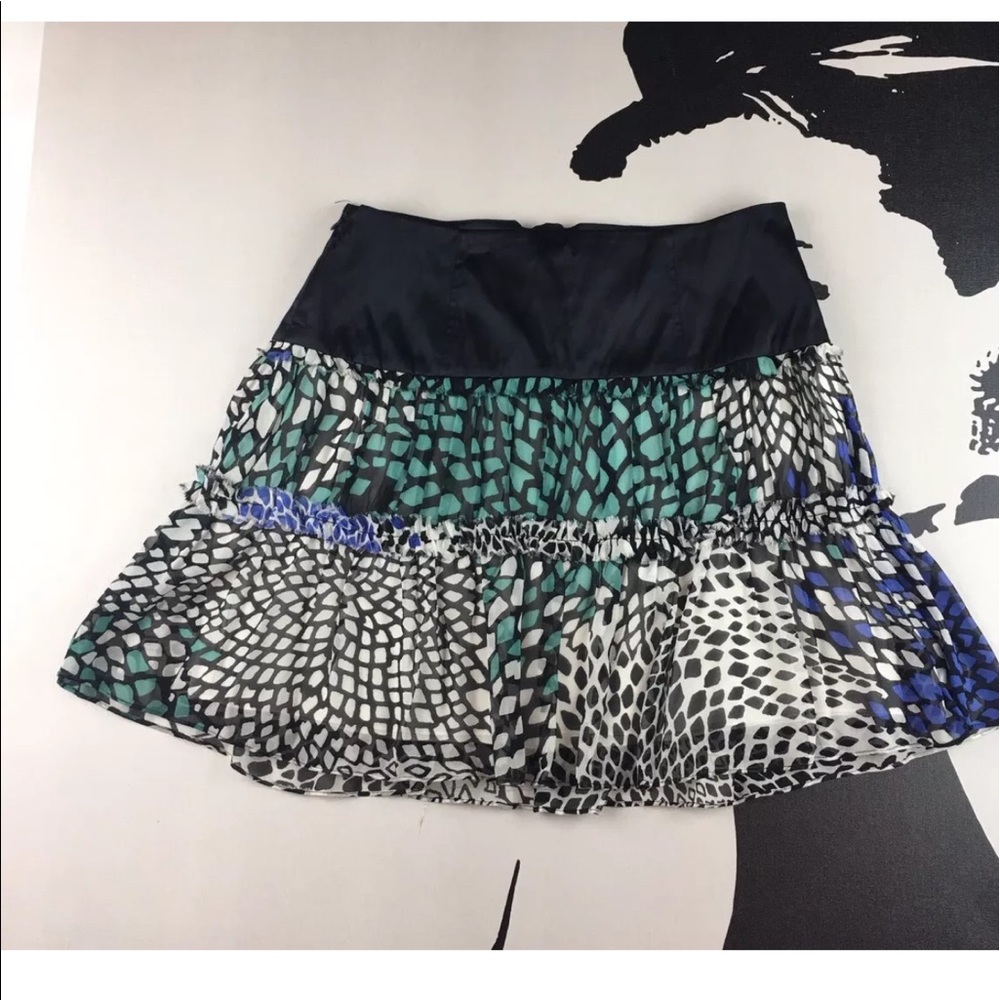 MARCIANO Blue 100% Silk Pleated Skirt