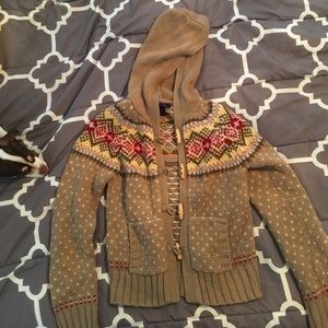 Brown Knitted Hoodie