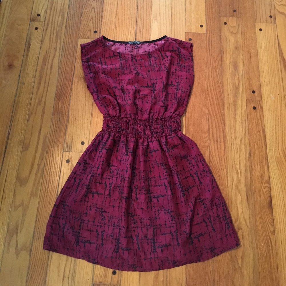 Maroon patterned dress
