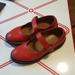 Red Dr. Marten Indica Mary Janes