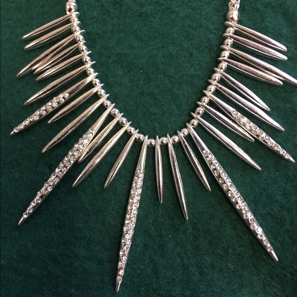 NWT  a.n.a.  Silver Tone Spike Necklace