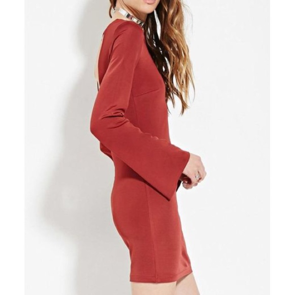 Forever 21 Rust bell sleeve mini dress.