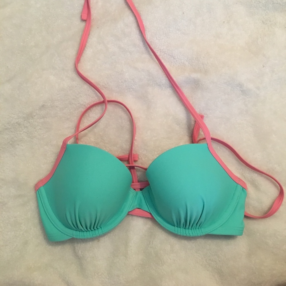 Aerie Pink and Blue Bikini top