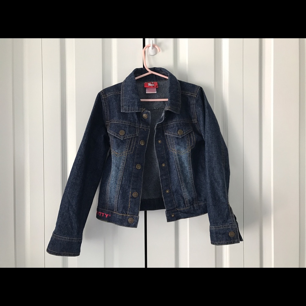 Hello kitty jean jacket with lots of bling