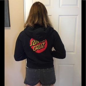 Santa Cruz original zip up hoodie, in EUC