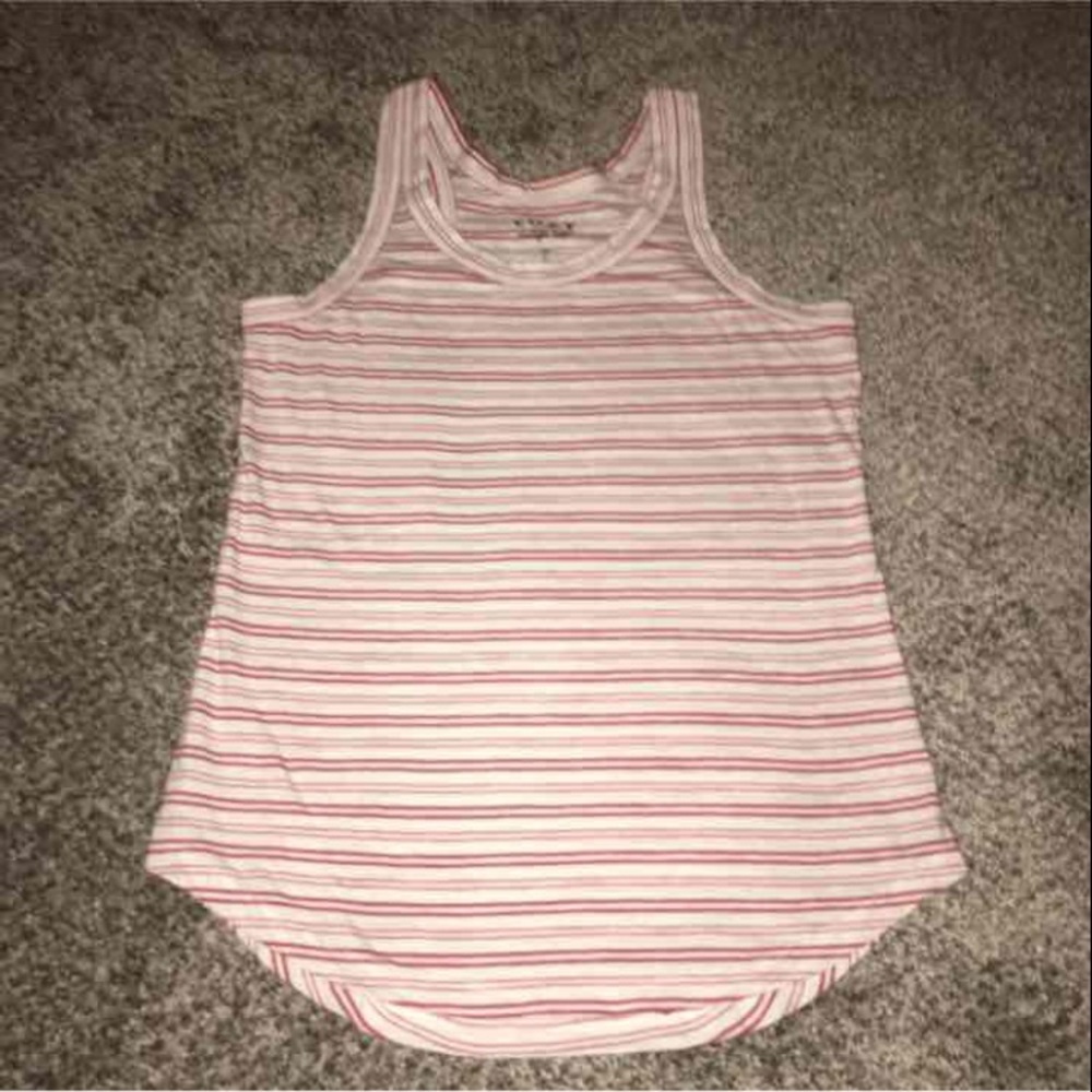 LOFT Rust Stripe Racerback Tank Small