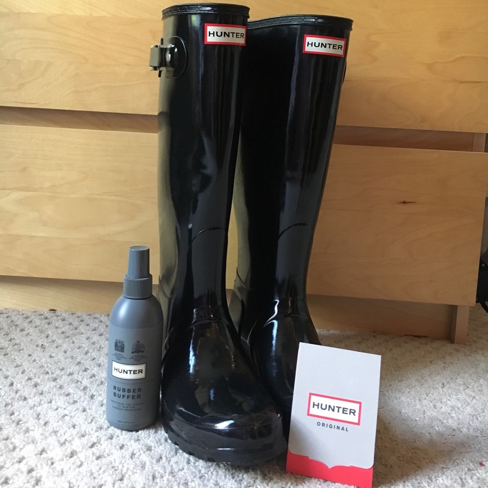 Hunter Boots Original Tall in Glossy Black