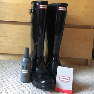 Hunter Boots Original Tall in Glossy Black
