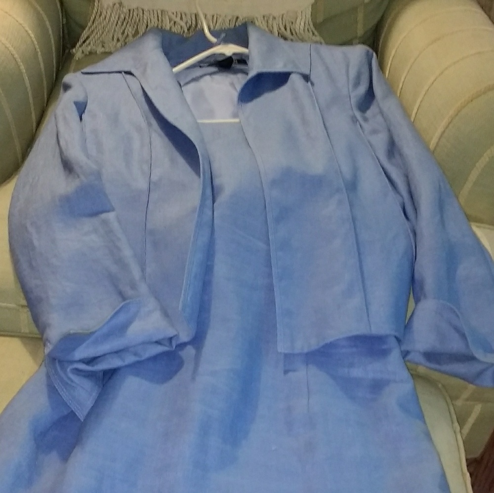 Anne Klein blue dress and jacket.